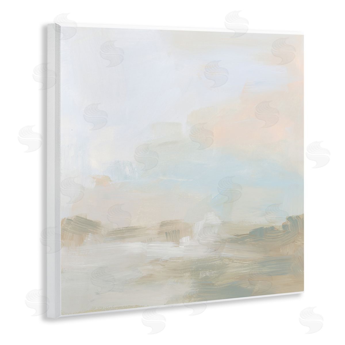 Modern Neutral Landscape Abstract Wood Plaque Wall Art, Home Decor by June Erica Vess