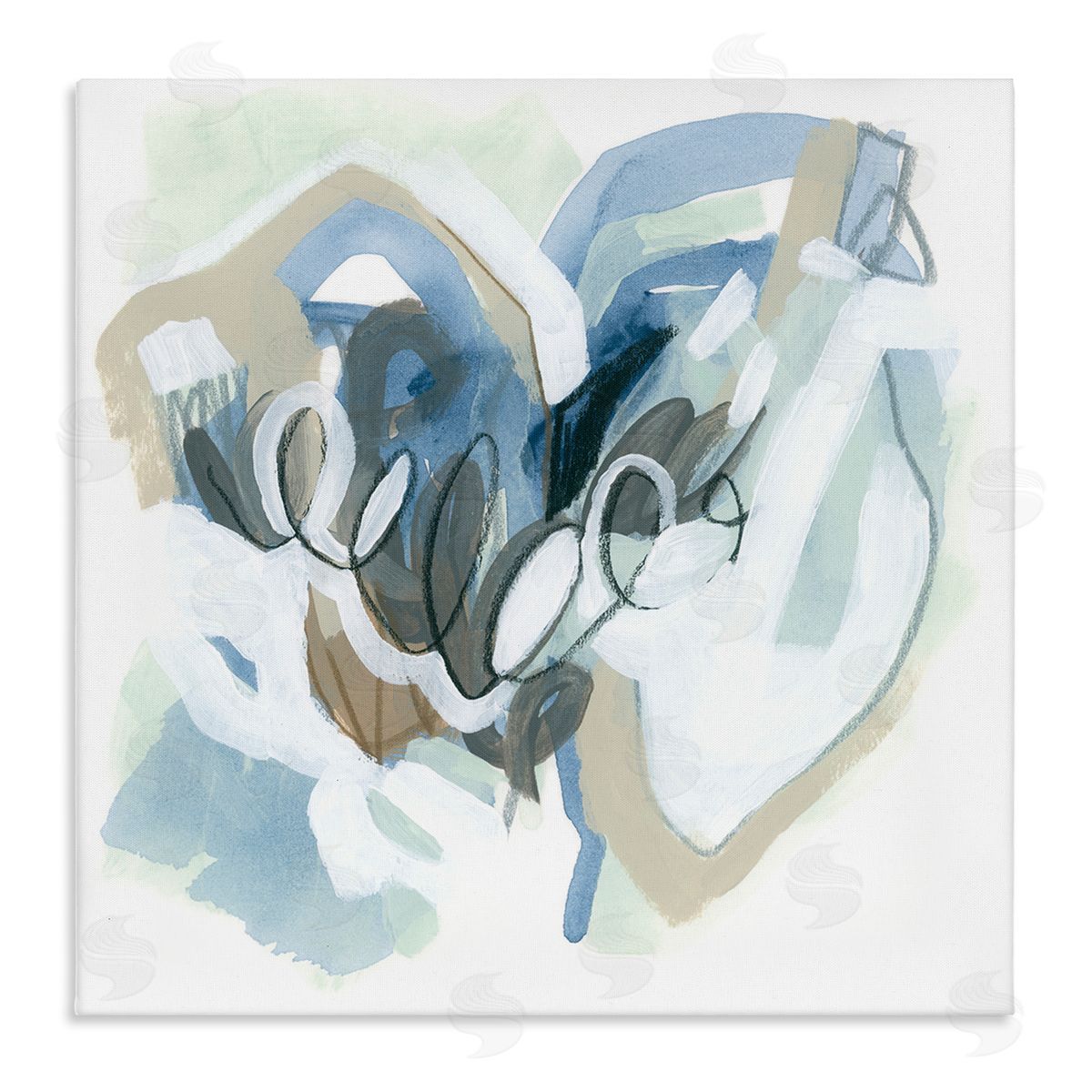 June Erica Vess Modern Chaotic Spiral Shapes Stretched Canvas Wall Art Print