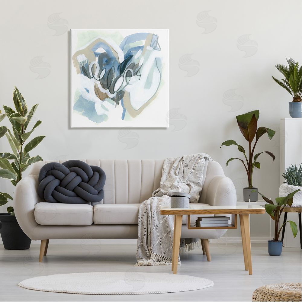 June Erica Vess Modern Chaotic Spiral Shapes Canvas Wall Art in Room