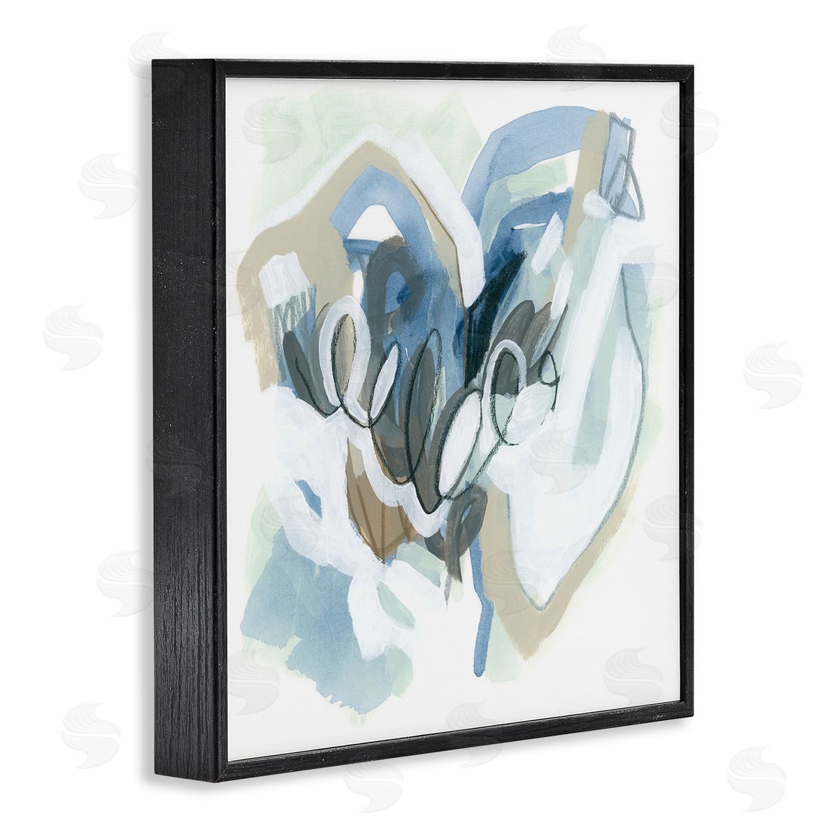June Erica Vess Modern Chaotic Spiral Shapes Black Framed Glicee Wall Art Print