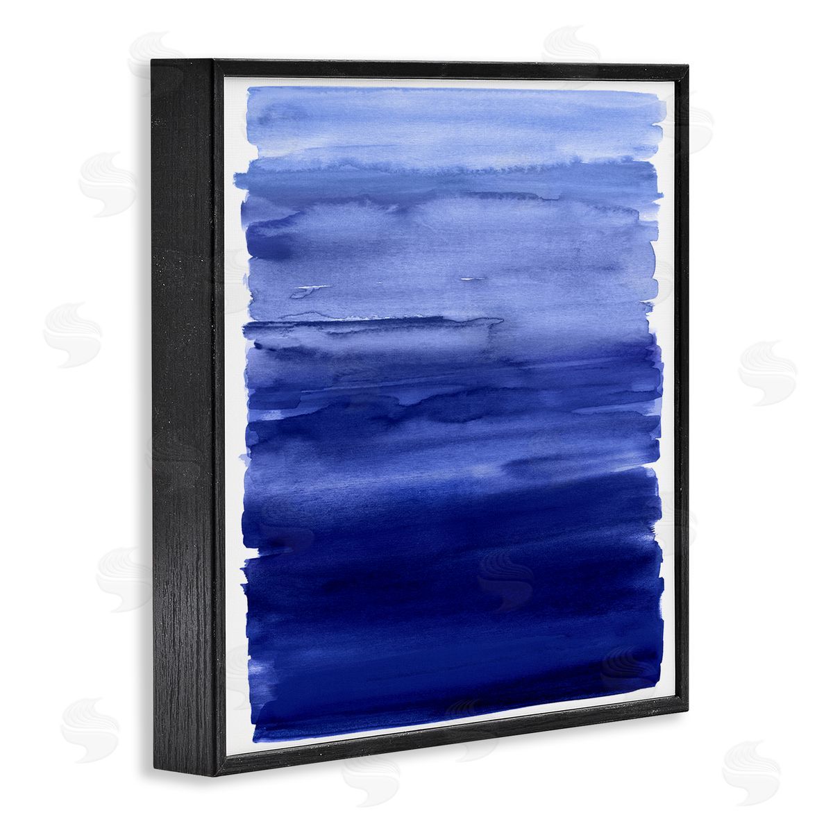 Allie Corbin Blue Gradient Brush Strokes Black Framed Glicee Wall Art Print