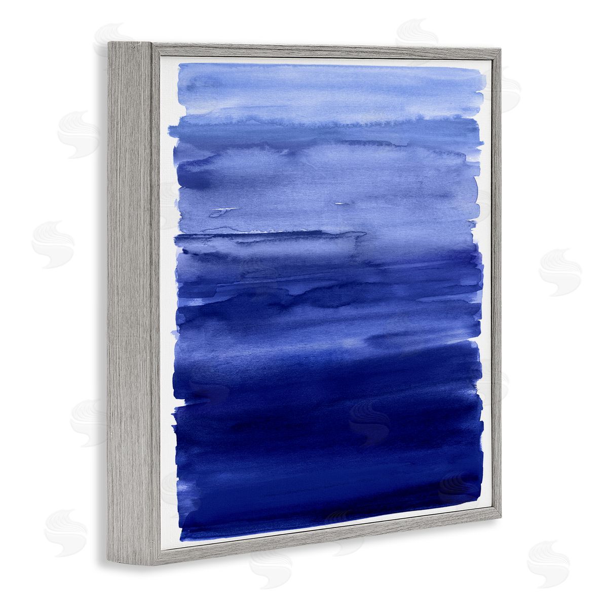 Allie Corbin Blue Gradient Brush Strokes Gray Framed Glicee Wall Art Print