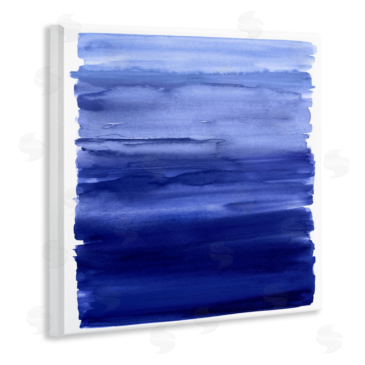 Allie Corbin Blue Gradient Brush Strokes Wooden Wall Plaque Art Print