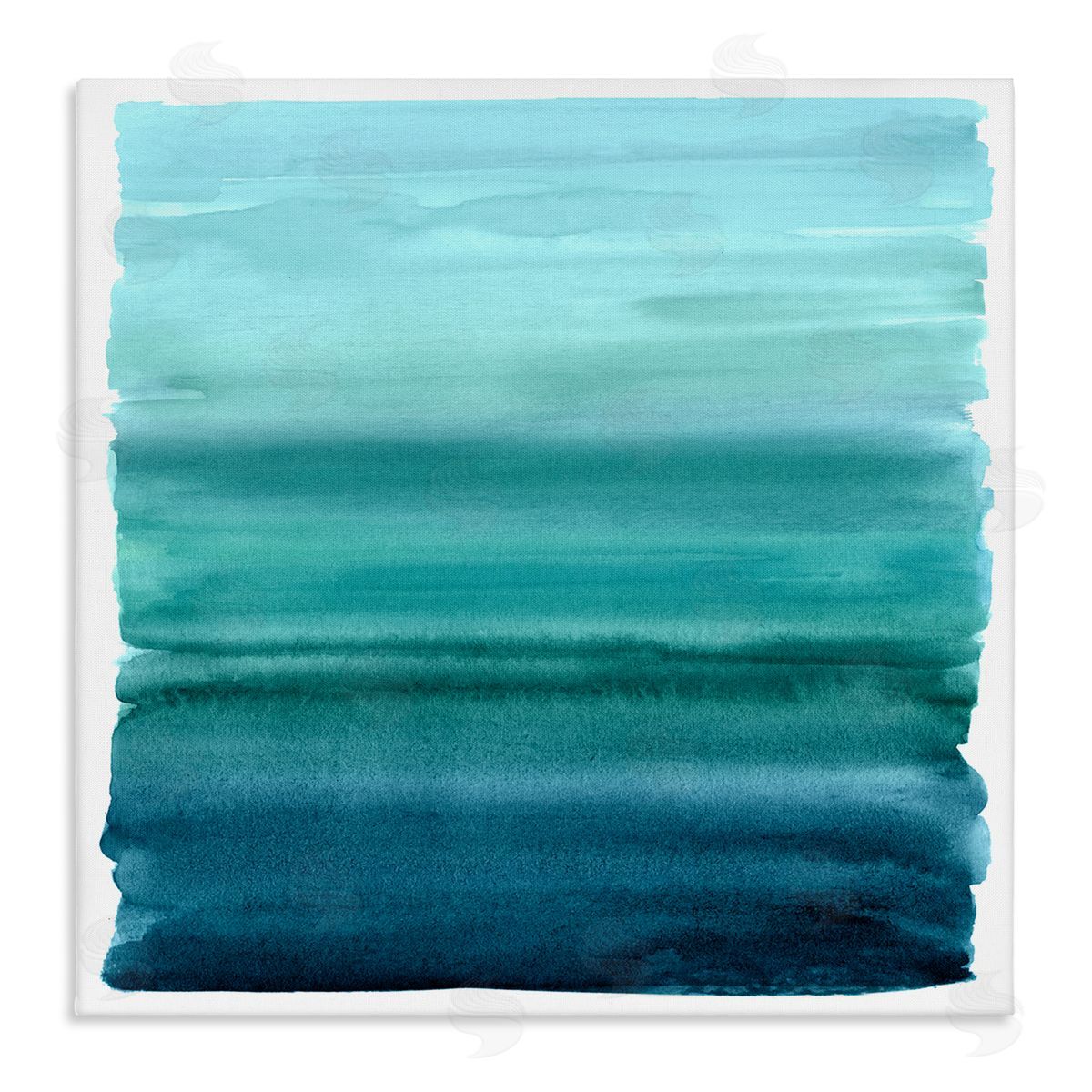 Allie Corbin Gradient Turquoise Brushed Composition Stretched Canvas Wall Art Print