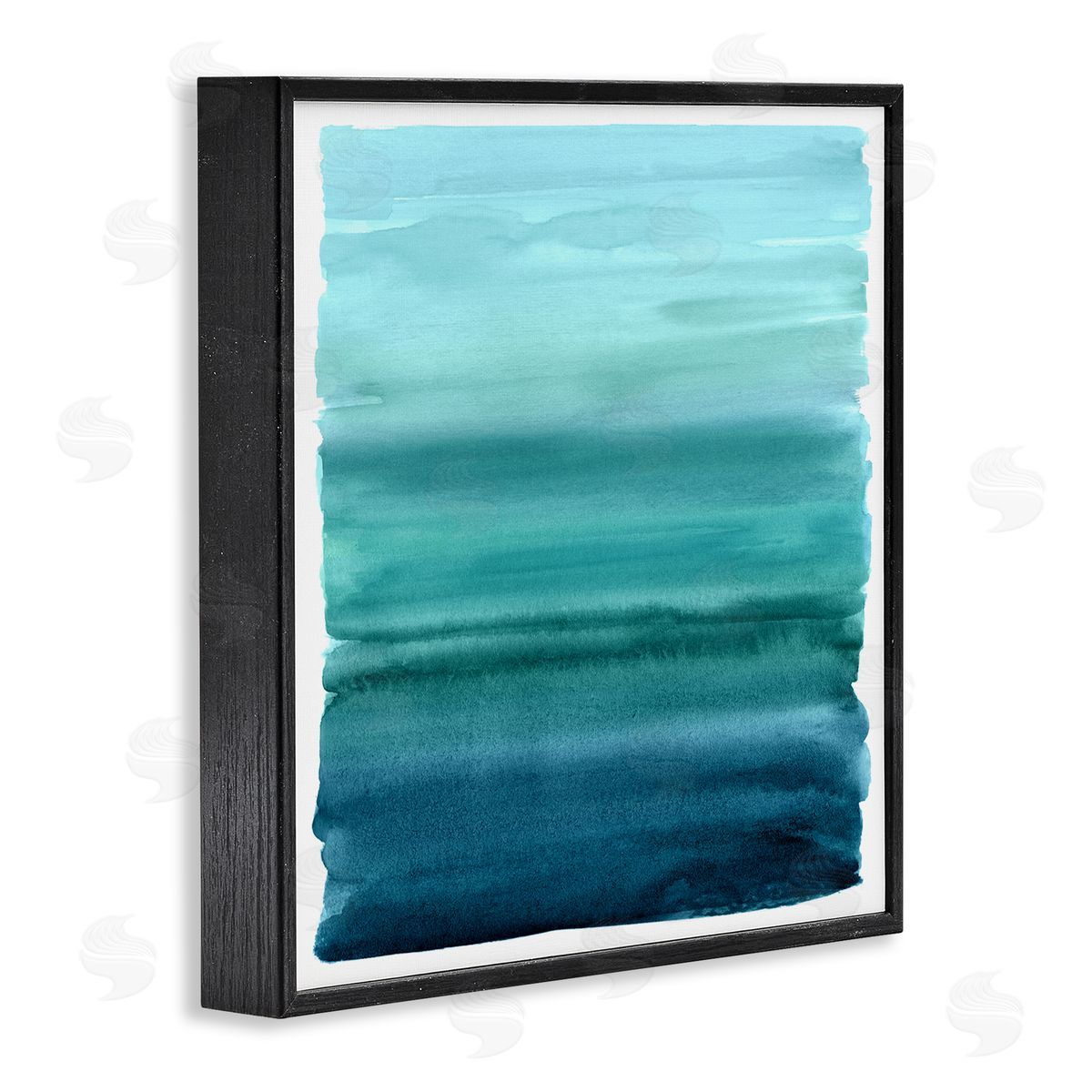 Allie Corbin Gradient Turquoise Brushed Composition Black Framed Glicee Wall Art Print