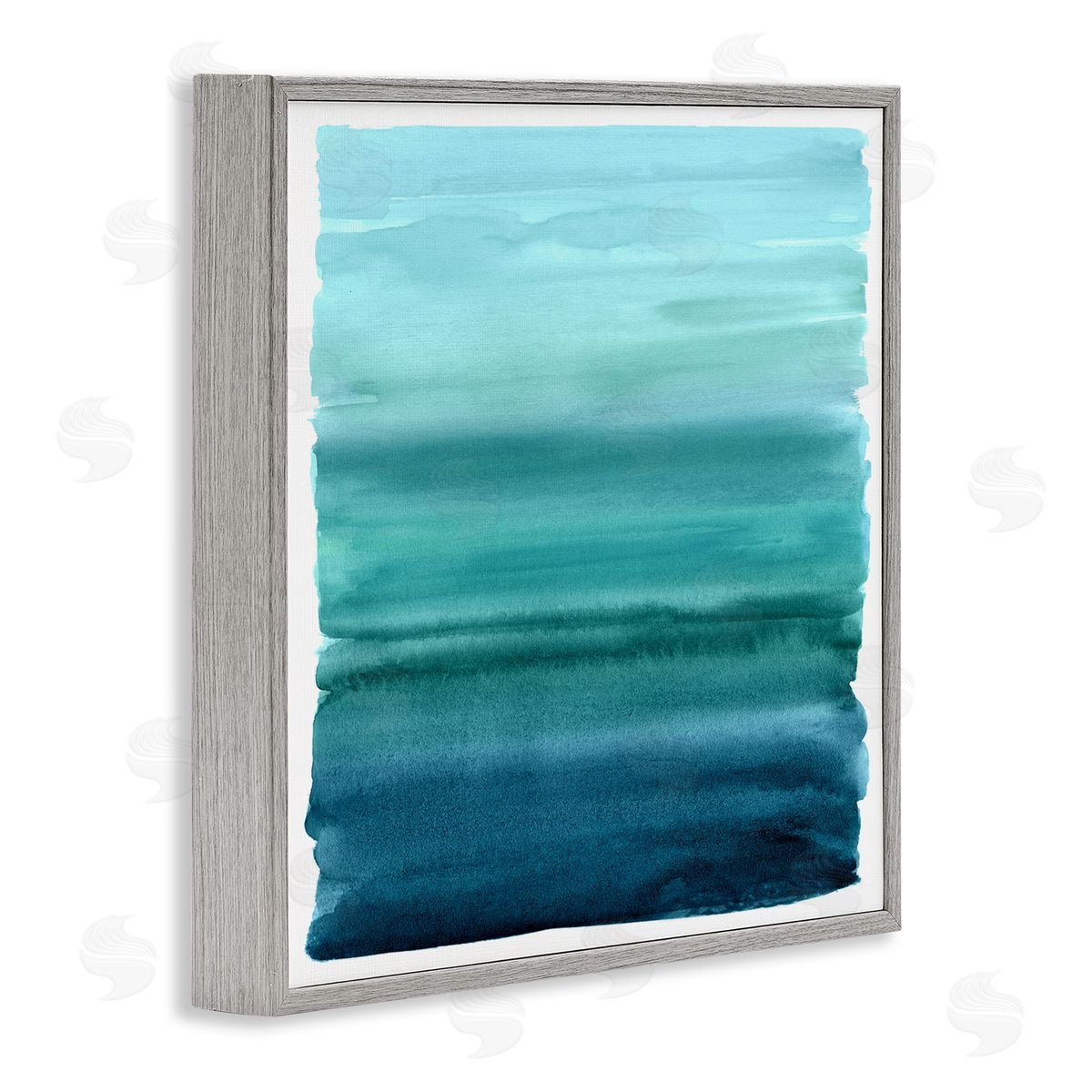 Allie Corbin Gradient Turquoise Brushed Composition Gray Framed Glicee Wall Art Print