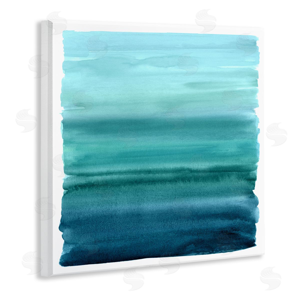 Allie Corbin Gradient Turquoise Brushed Composition Wooden Wall Plaque Art Print