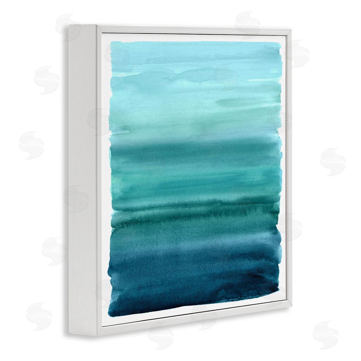 Allie Corbin Gradient Turquoise Brushed Composition White Framed Glicee Wall Art Print