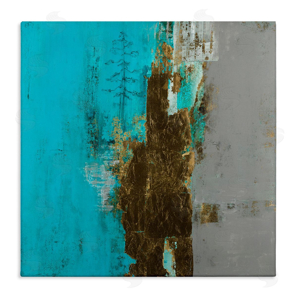 Ruth Fromstein Contemporary Urban Tree Collage Stretched Canvas Wall Art Print