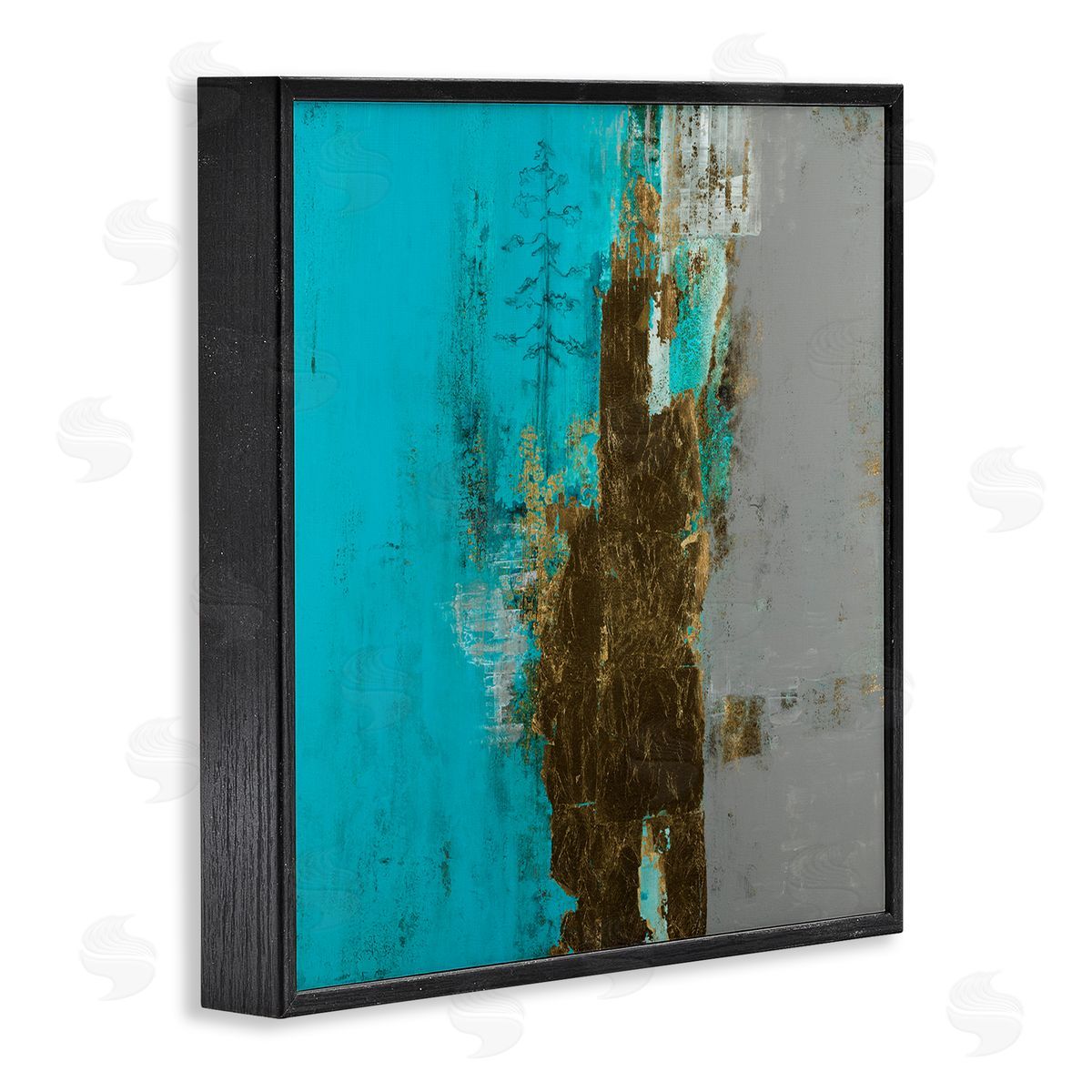 Ruth Fromstein Contemporary Urban Tree Collage Black Framed Glicee Wall Art Print