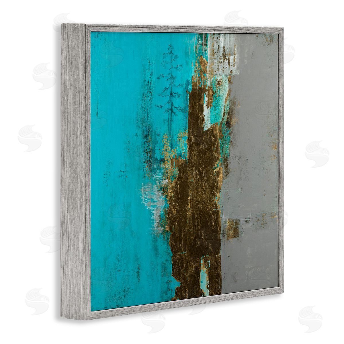 Ruth Fromstein Contemporary Urban Tree Collage Gray Framed Glicee Wall Art Print