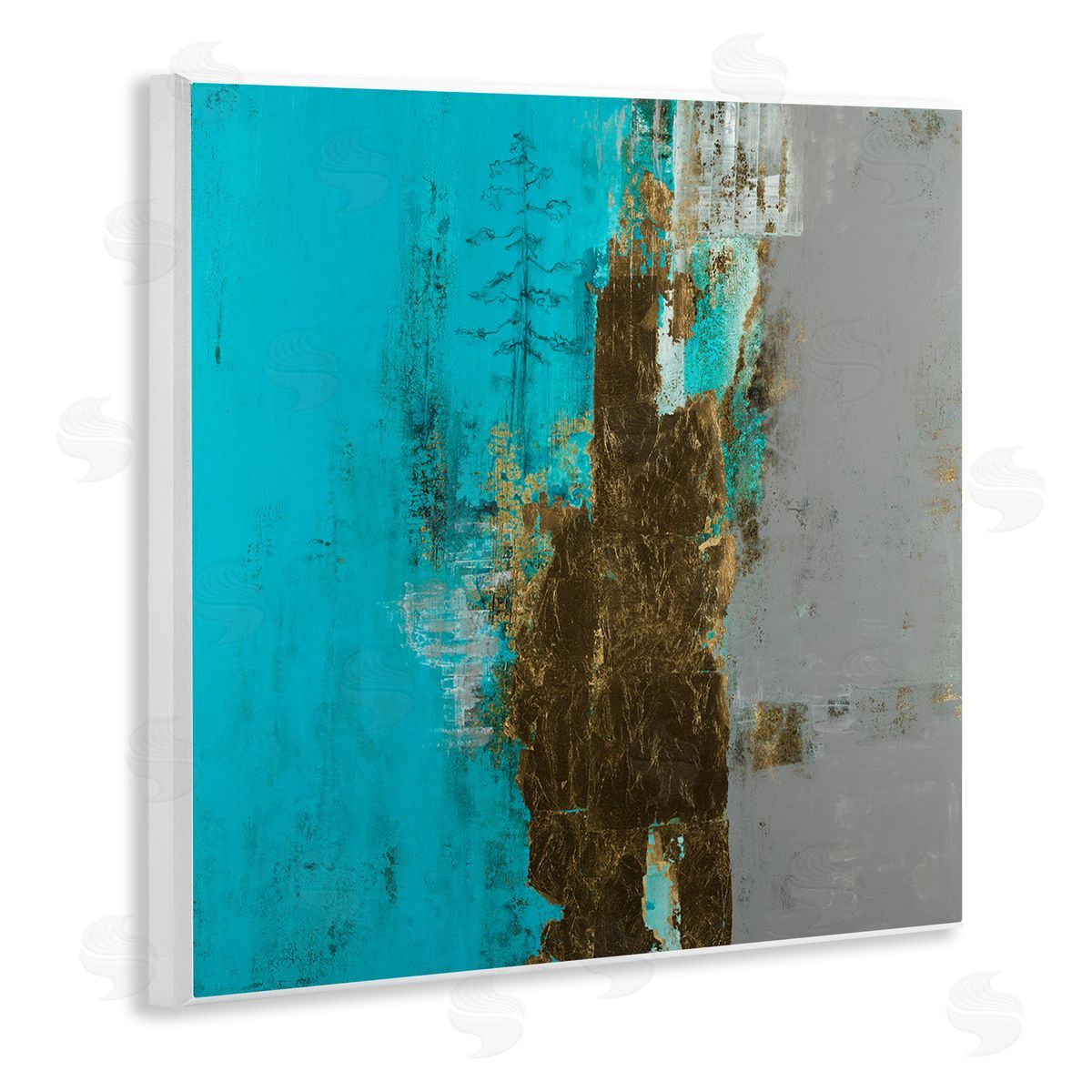Ruth Fromstein Contemporary Urban Tree Collage Wooden Wall Plaque Art Print