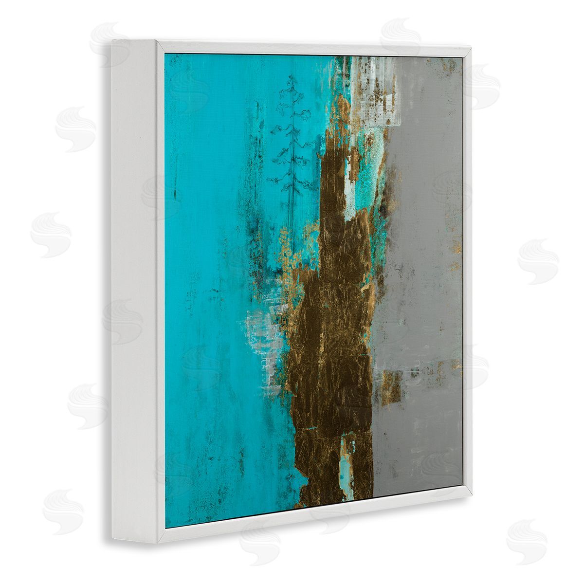 Ruth Fromstein Contemporary Urban Tree Collage White Framed Glicee Wall Art Print