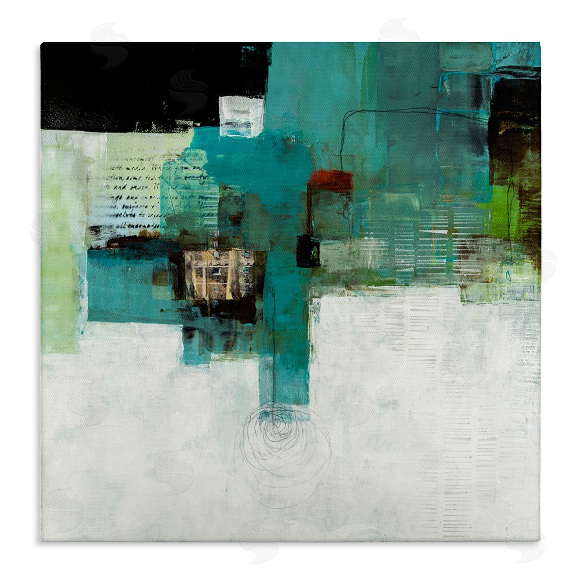 Ruth Fromstein Layered Shapes Collage  Stretched Canvas Wall Art Print