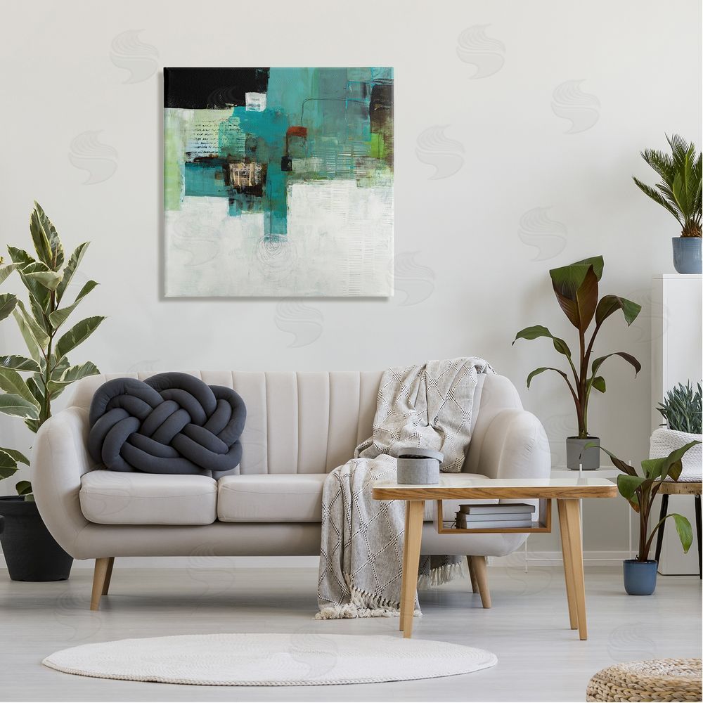 Ruth Fromstein Layered Shapes Collage  Canvas Wall Art in Room