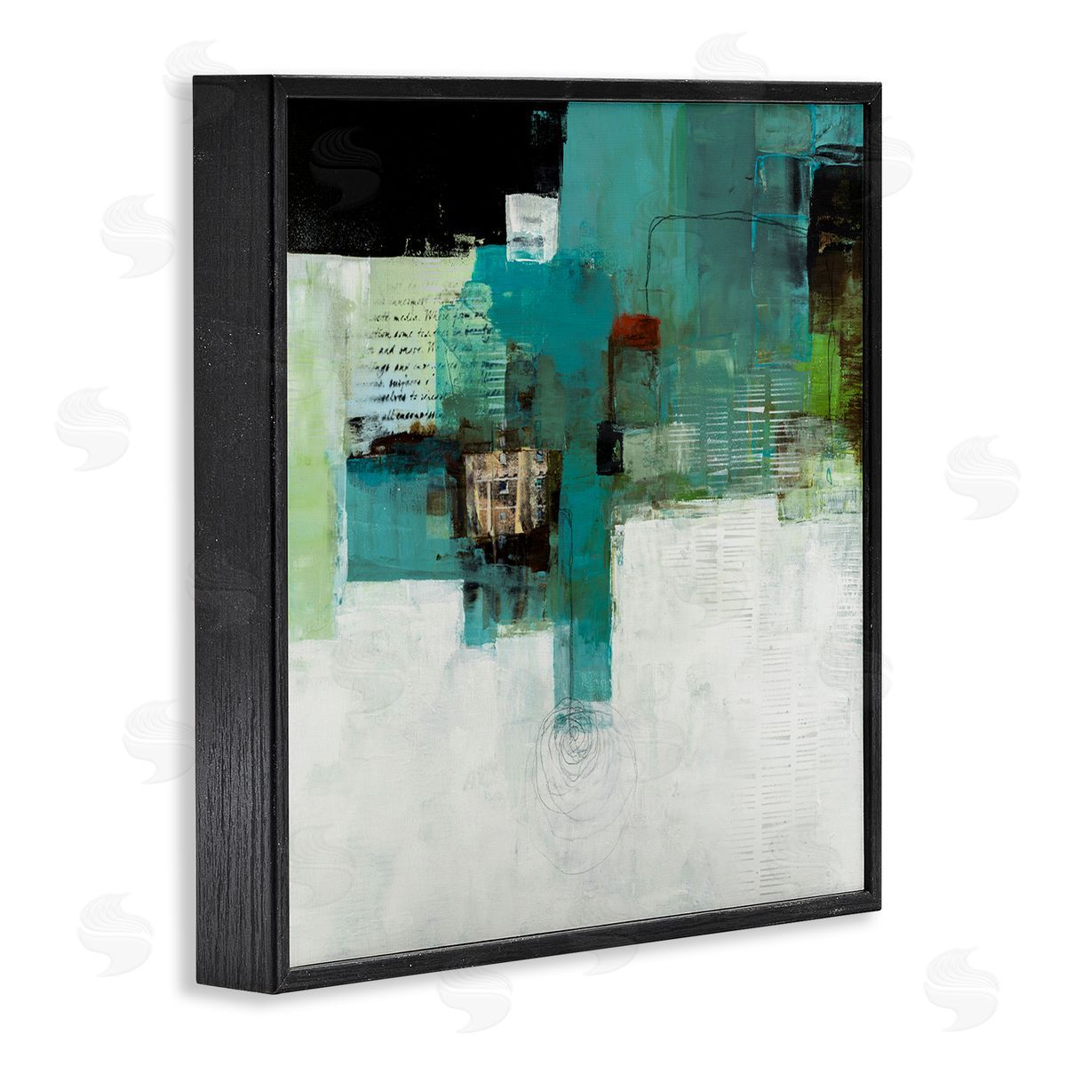 Ruth Fromstein Layered Shapes Collage  Black Framed Glicee Wall Art Print