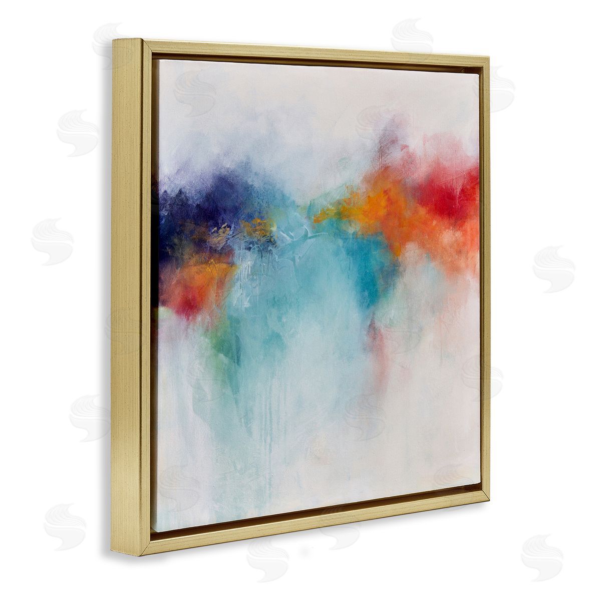 Karen Hale Vivid Modern Bold Arrangement Gold Floating Frame Canvas Wall Art Print