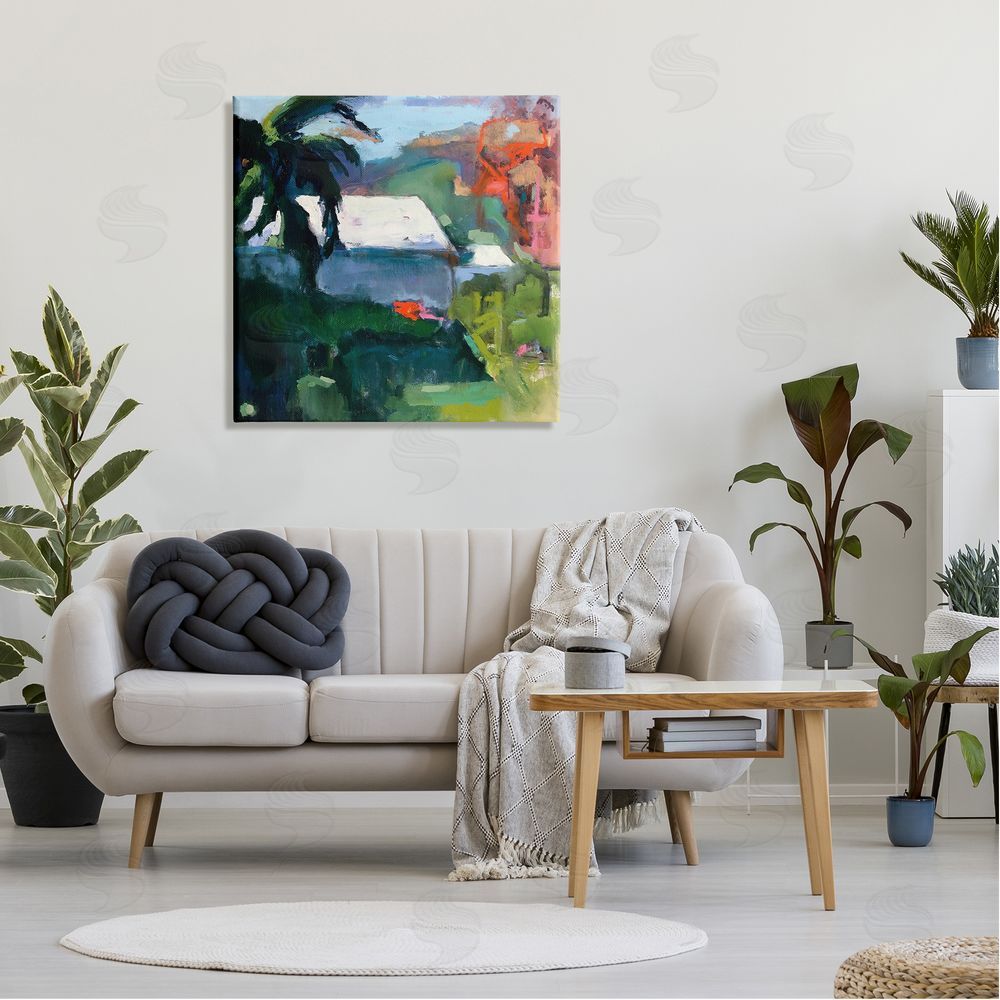 Page Pearson Railsback Modern Tropical House Scenery  Canvas Wall Art in Room