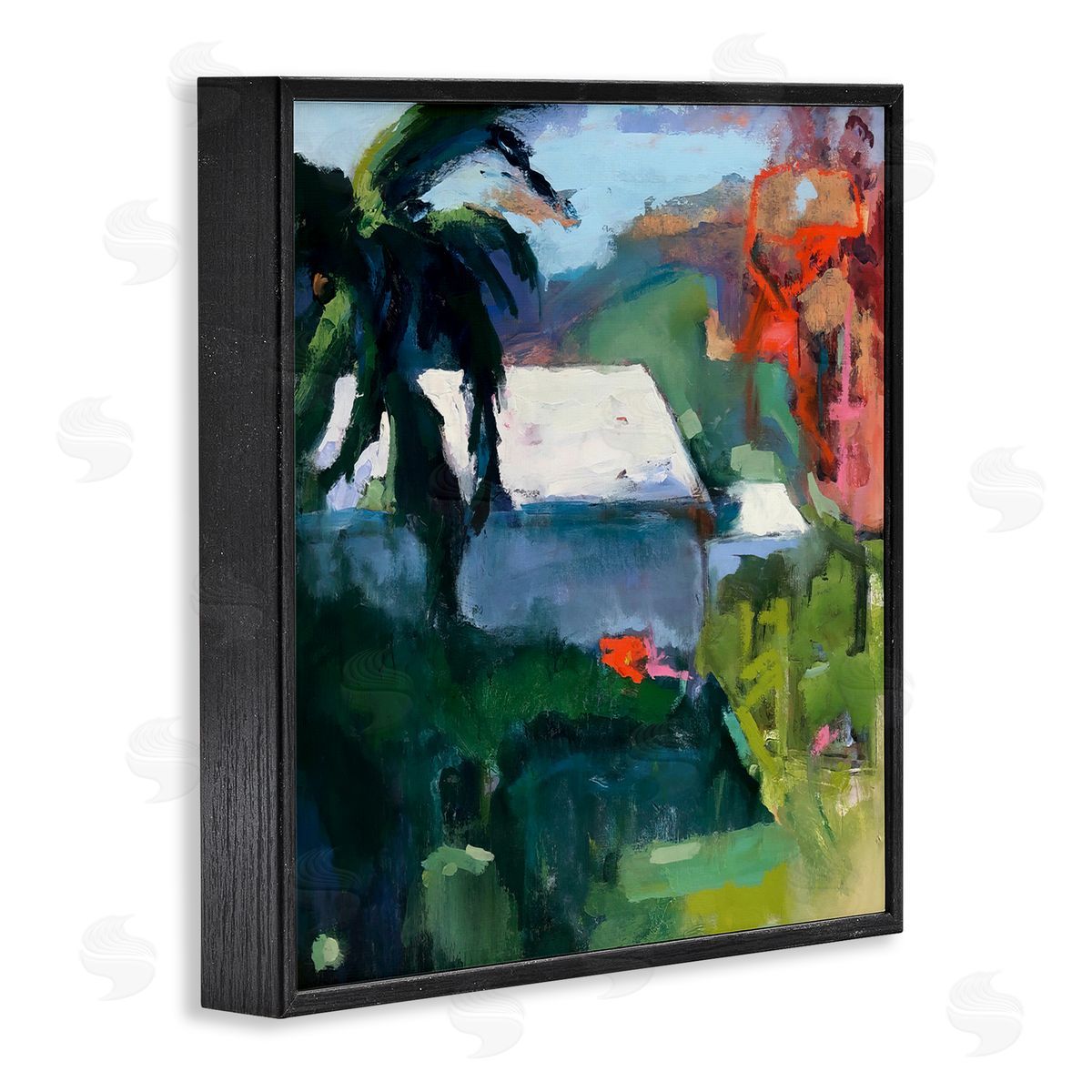 Page Pearson Railsback Modern Tropical House Scenery  Black Framed Glicee Wall Art Print
