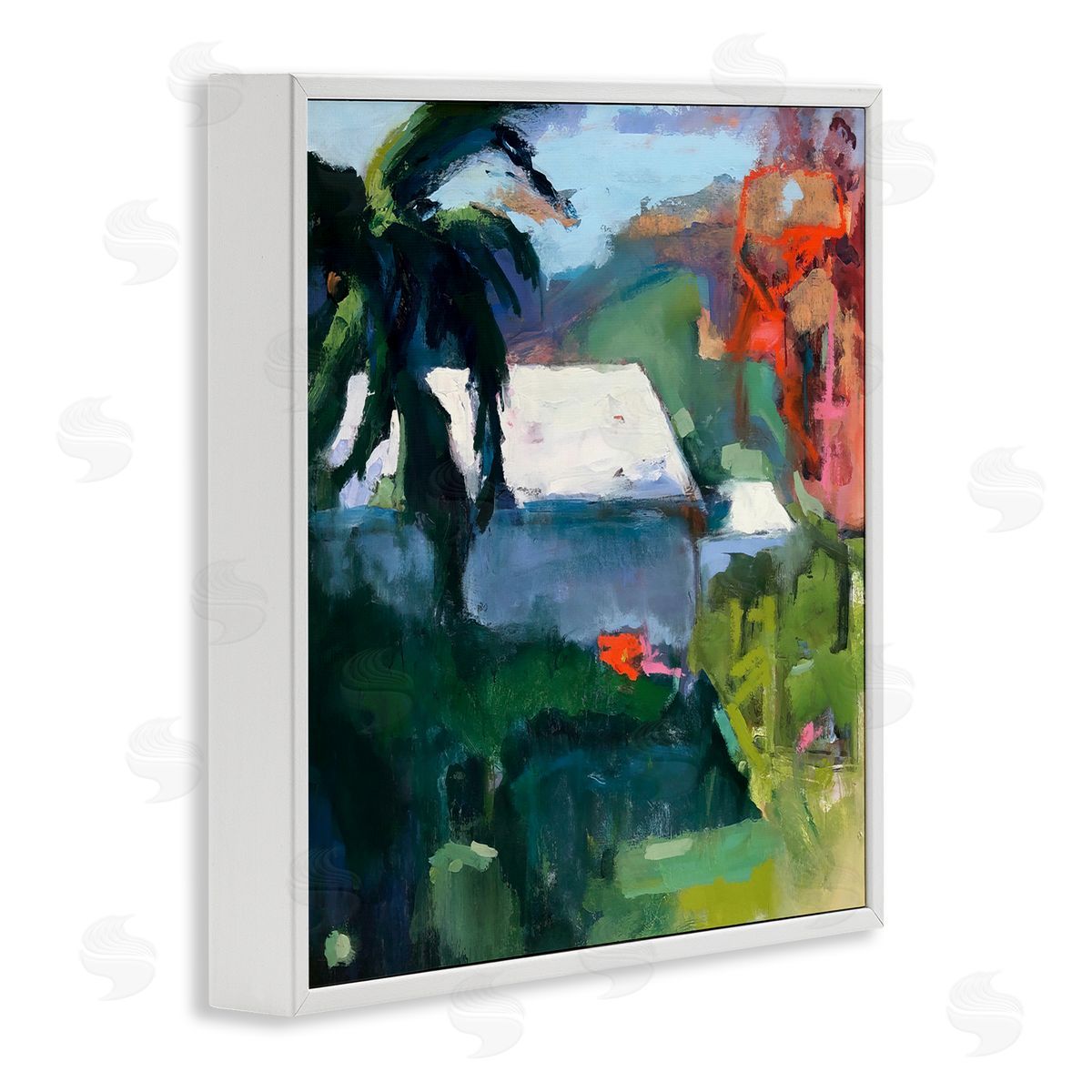 Page Pearson Railsback Modern Tropical House Scenery  White Framed Glicee Wall Art Print