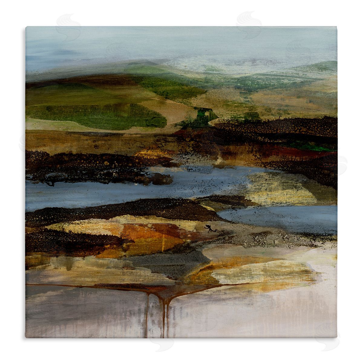 Ruth Fromstein Detailed Abstract Landscape Horizon Stretched Canvas Wall Art Print