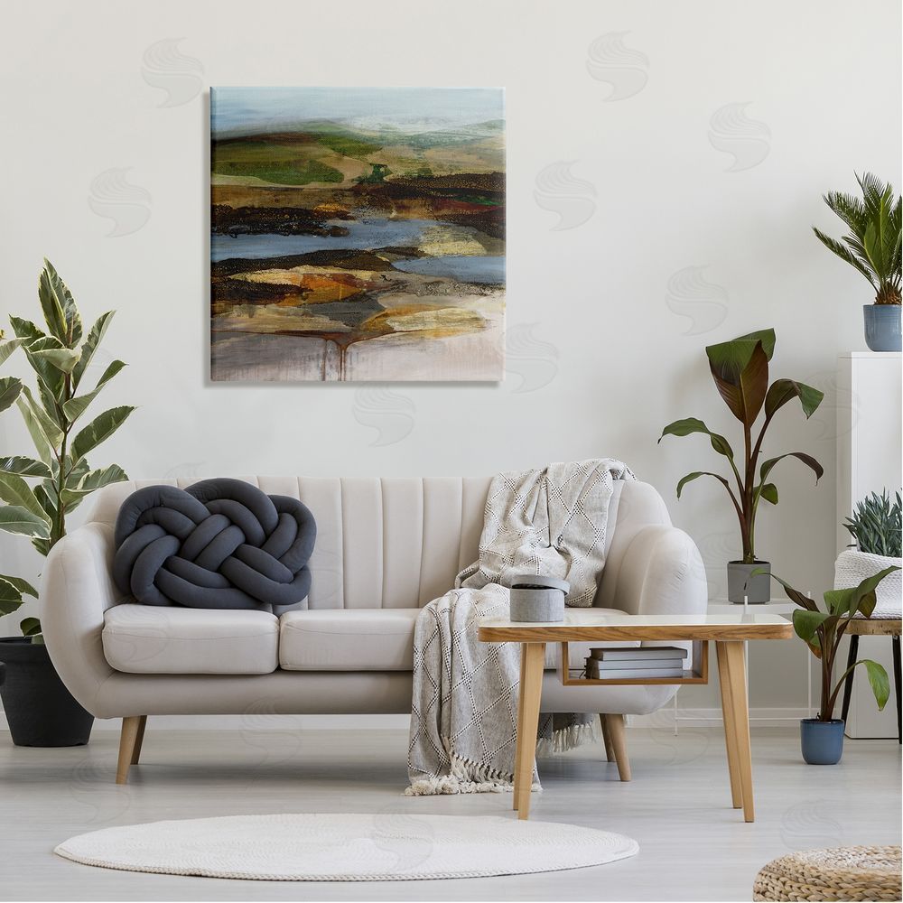 Ruth Fromstein Detailed Abstract Landscape Horizon Canvas Wall Art in Room