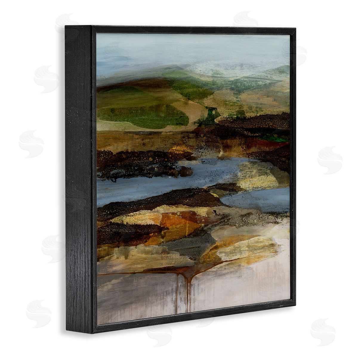 Ruth Fromstein Detailed Abstract Landscape Horizon Black Framed Glicee Wall Art Print