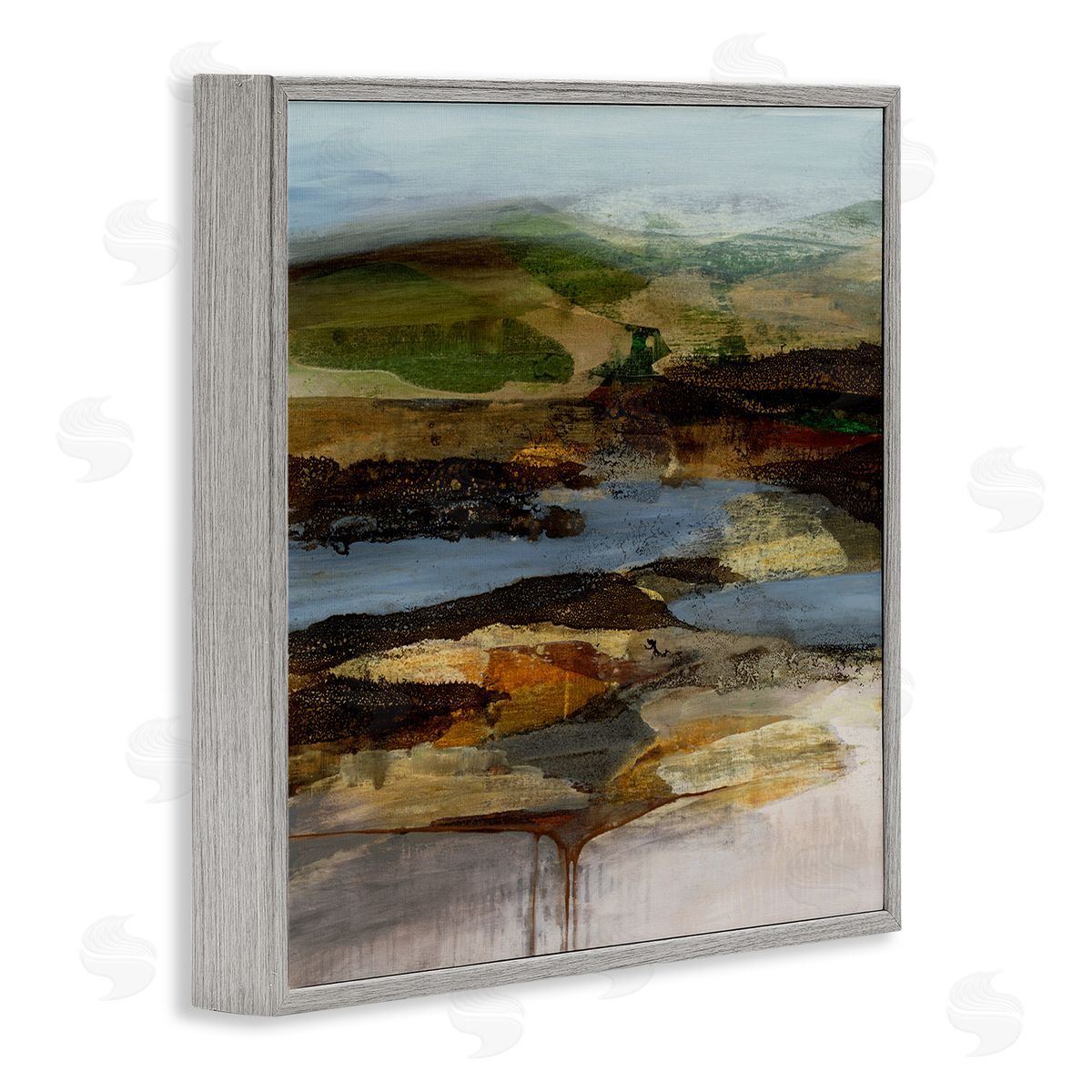 Ruth Fromstein Detailed Abstract Landscape Horizon Gray Framed Glicee Wall Art Print