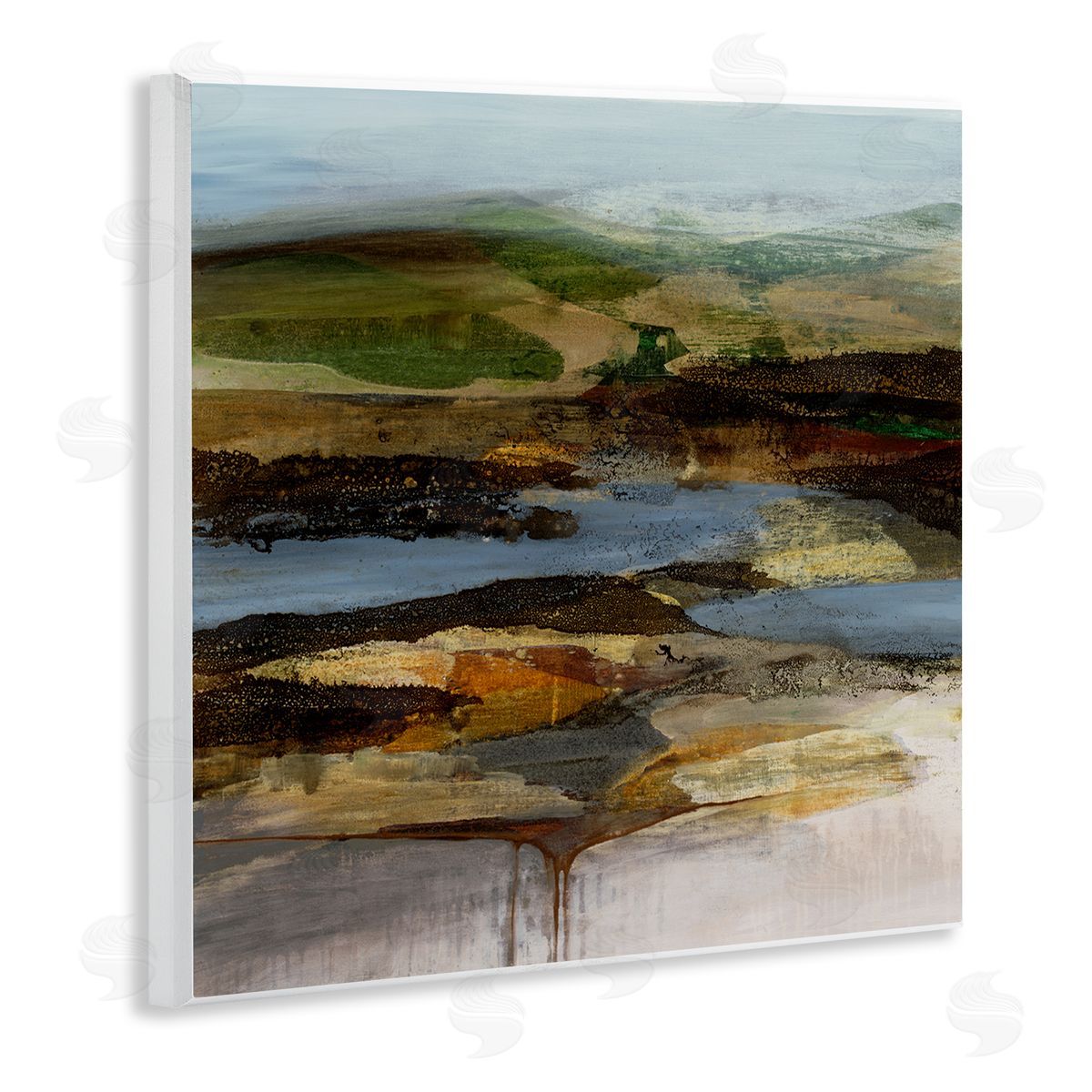 Ruth Fromstein Detailed Abstract Landscape Horizon Wooden Wall Plaque Art Print