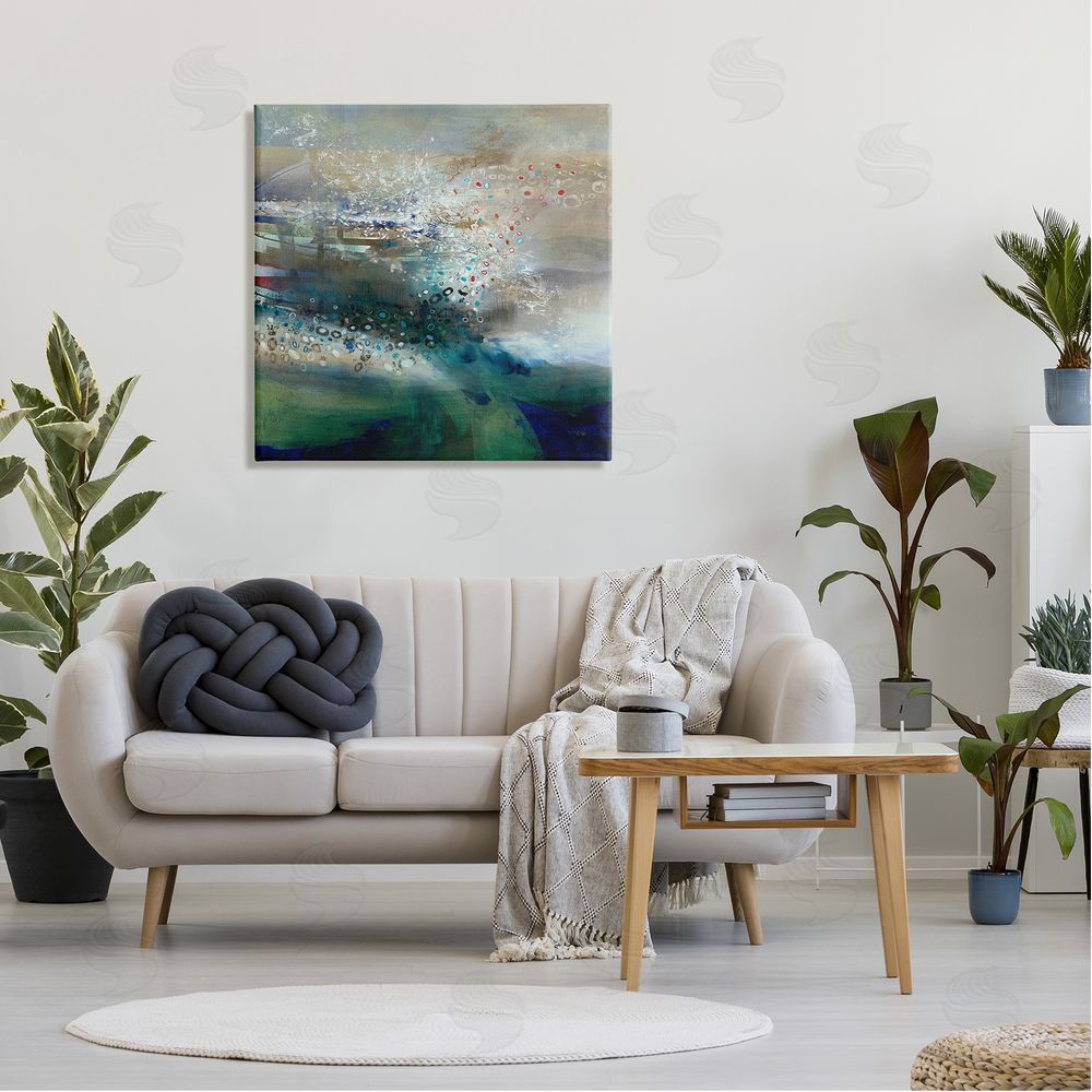 K. Nari Layered Circular Pattern Collage Canvas Wall Art in Room
