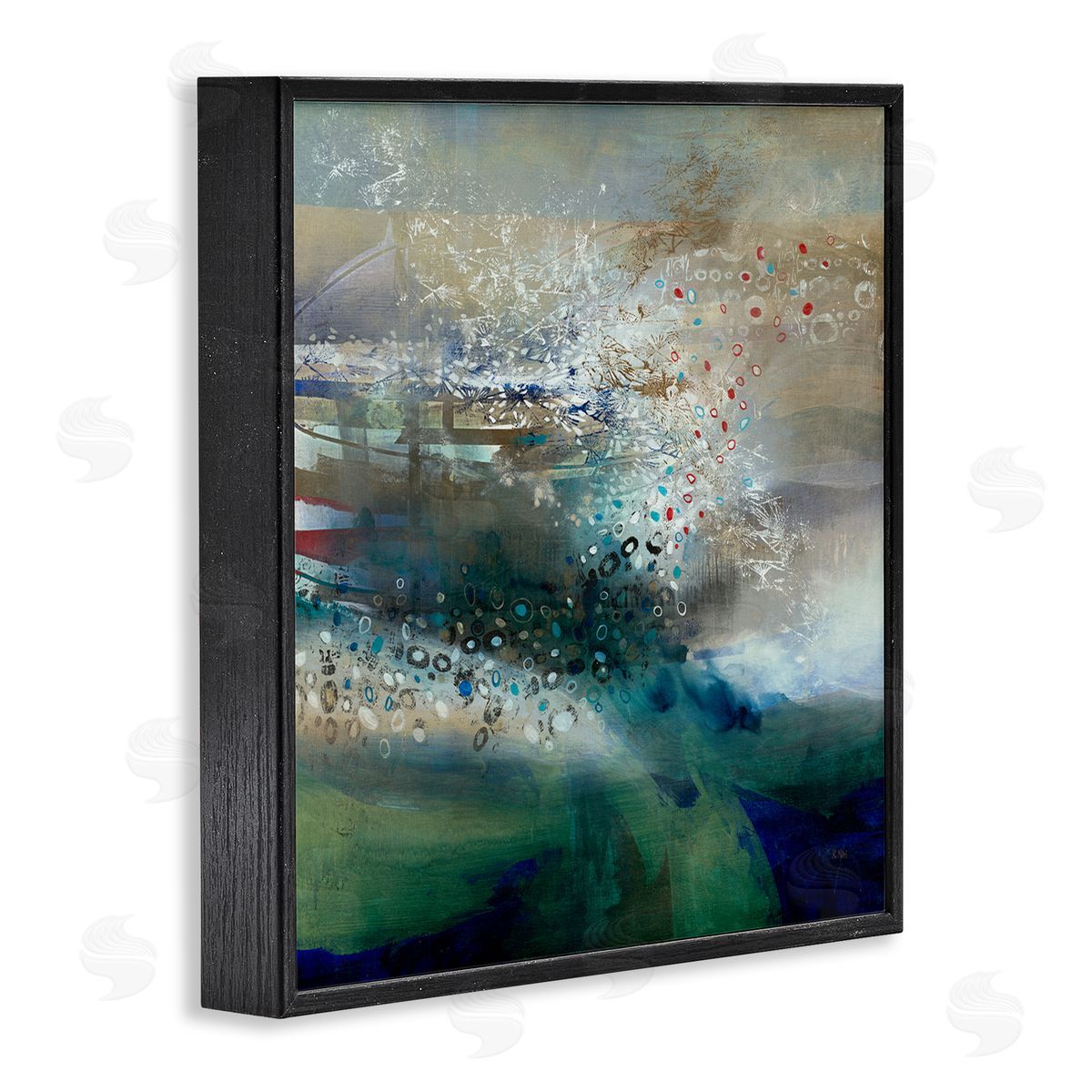 K. Nari Layered Circular Pattern Collage Black Framed Glicee Wall Art Print