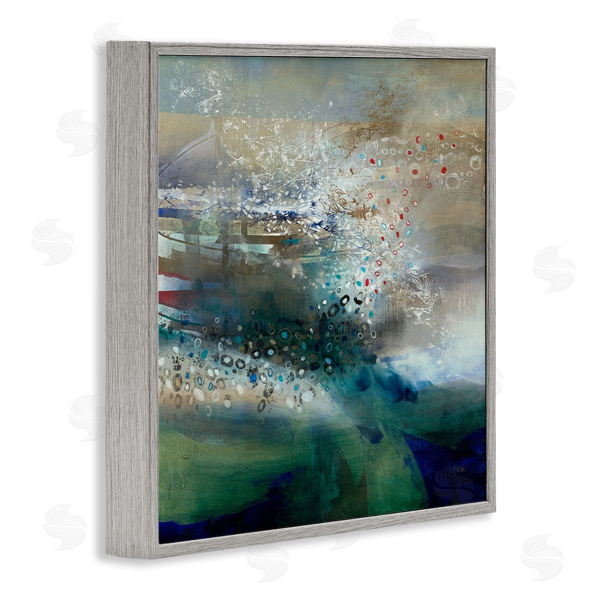 K. Nari Layered Circular Pattern Collage Gray Framed Glicee Wall Art Print