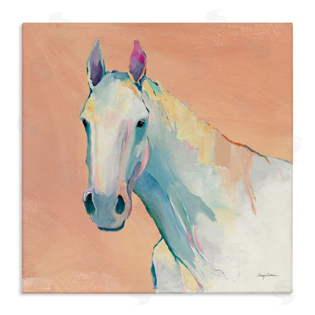 Avery Tillmon Modern Horse Vivid Composition Stretched Canvas Wall Art Print