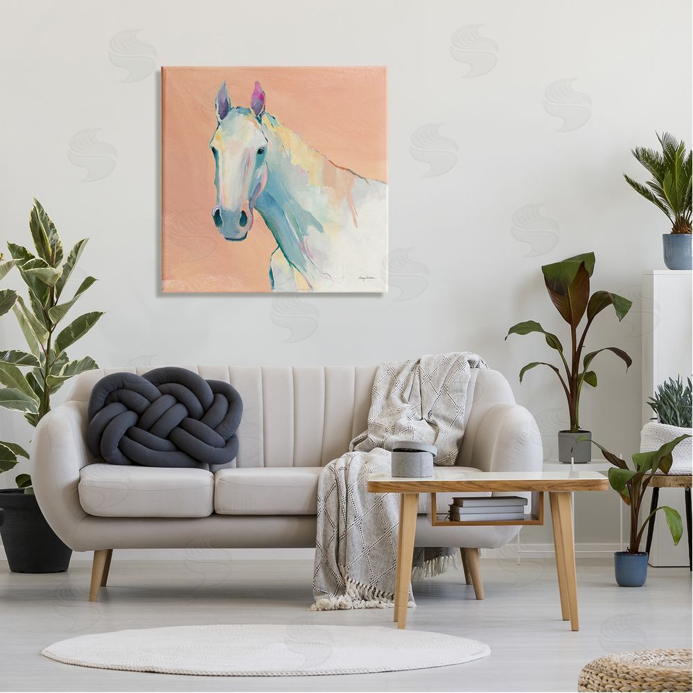 Avery Tillmon Modern Horse Vivid Composition Canvas Wall Art in Room