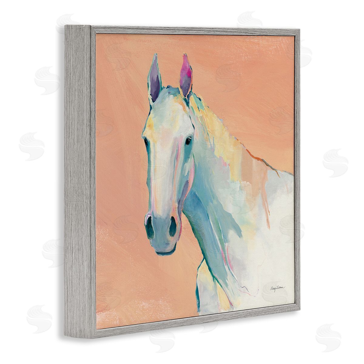 Avery Tillmon Modern Horse Vivid Composition Gray Framed Glicee Wall Art Print