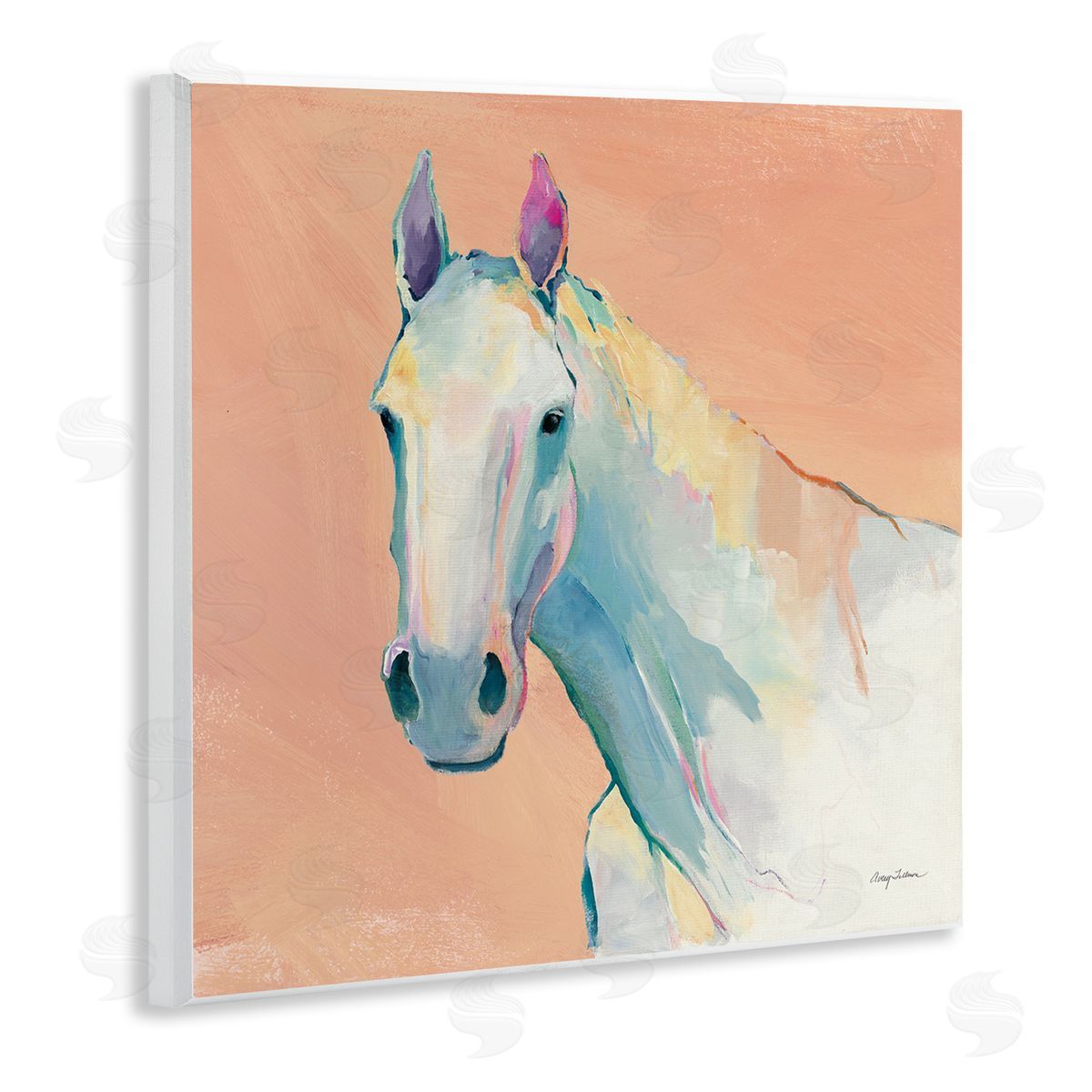 Avery Tillmon Modern Horse Vivid Composition Wooden Wall Plaque Art Print