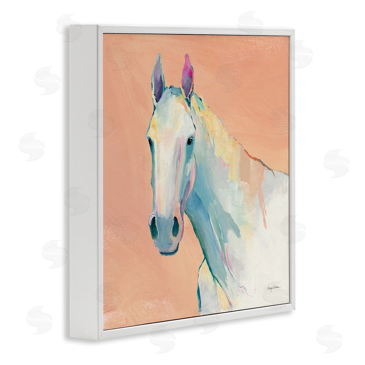 Avery Tillmon Modern Horse Vivid Composition White Framed Glicee Wall Art Print