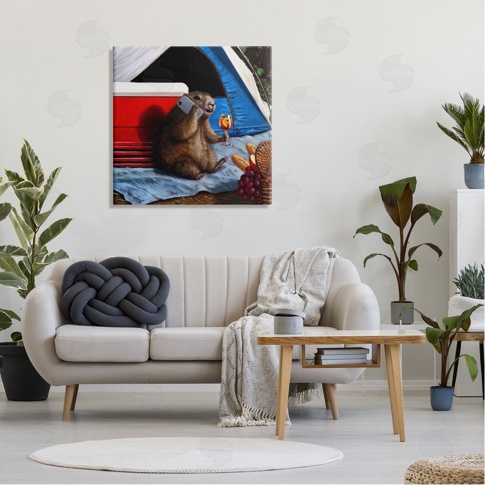 Lucia Heffernan Camping Tent Muskrat Picnic  Canvas Wall Art in Room