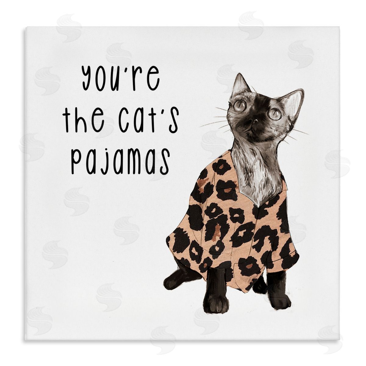 Stupell Studio The Cat's Pajamas Humor Stretched Canvas Wall Art Print