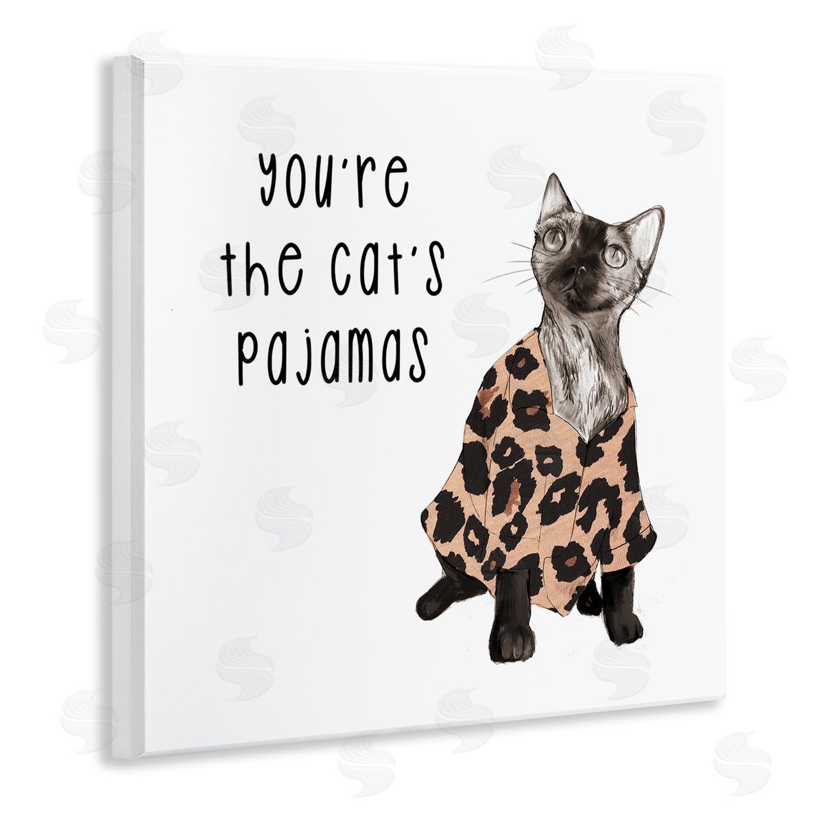 Stupell Studio The Cat's Pajamas Humor Wooden Wall Plaque Art Print