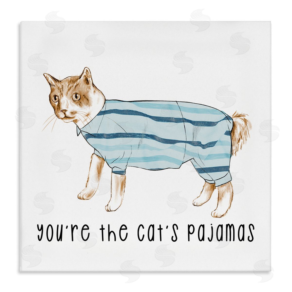 Stupell Studio The Cat's Pajamas Phrase Stretched Canvas Wall Art Print