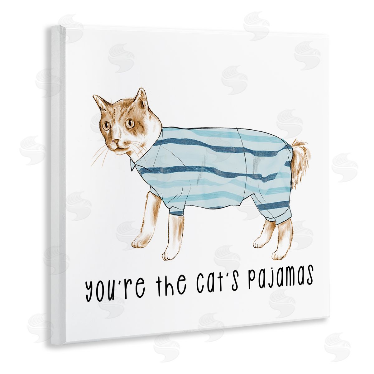 Stupell Studio The Cat's Pajamas Phrase Wooden Wall Plaque Art Print
