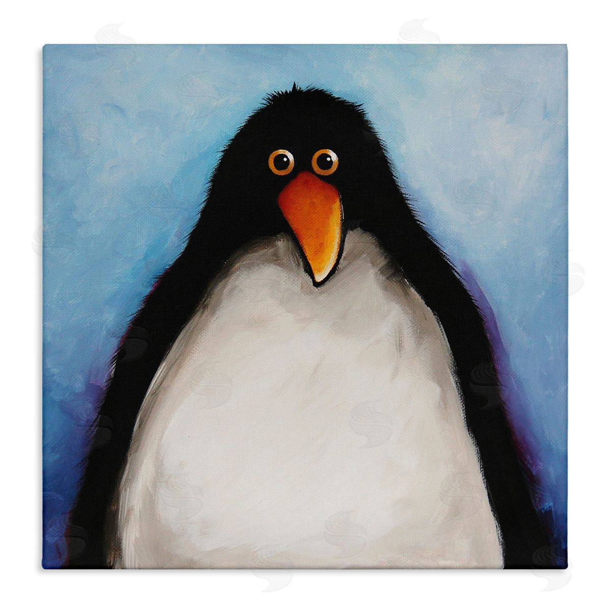 Lucia Stewart Gazing Penguin Portrait Stretched Canvas Wall Art Print