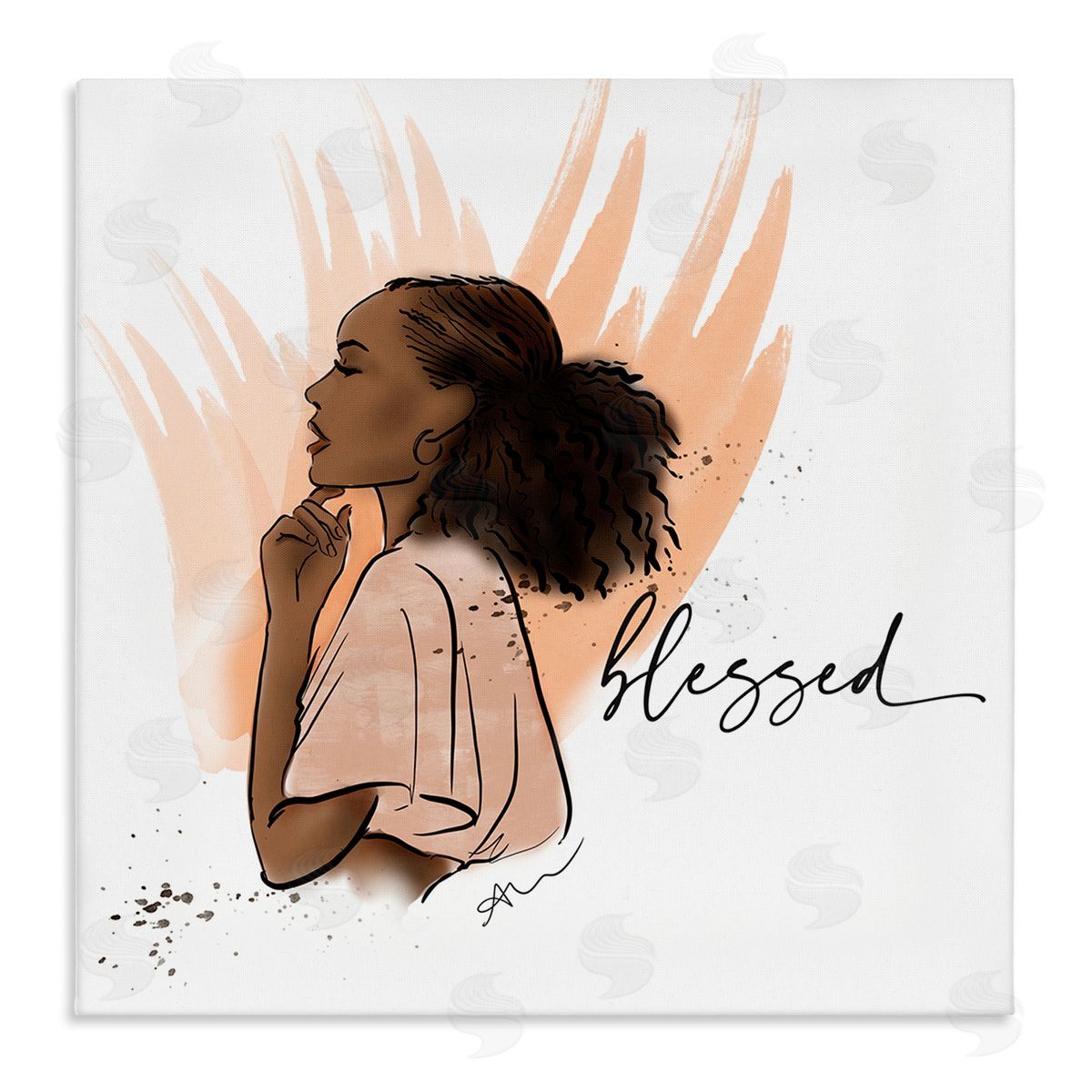 Alison Petrie Blessed Woman Portrait Stretched Canvas Wall Art Print