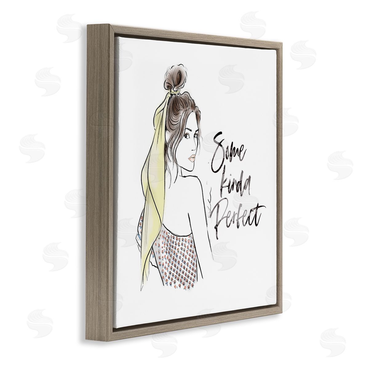 Alison Petrie Some Kinda Perfect Portrait Brown Floating Frame Canvas Wall Art Print