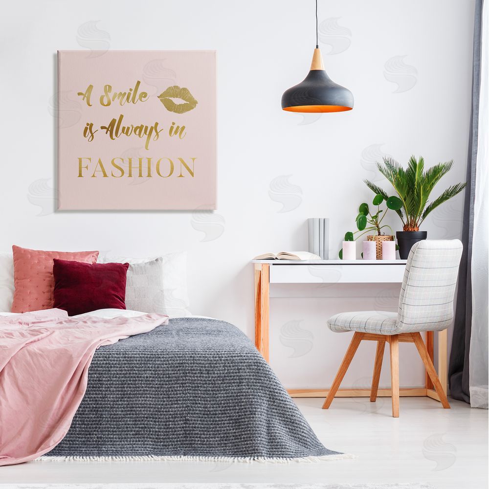 Carol Robinson Smile Always In Fashion Glam Canvas Wall Art in Room