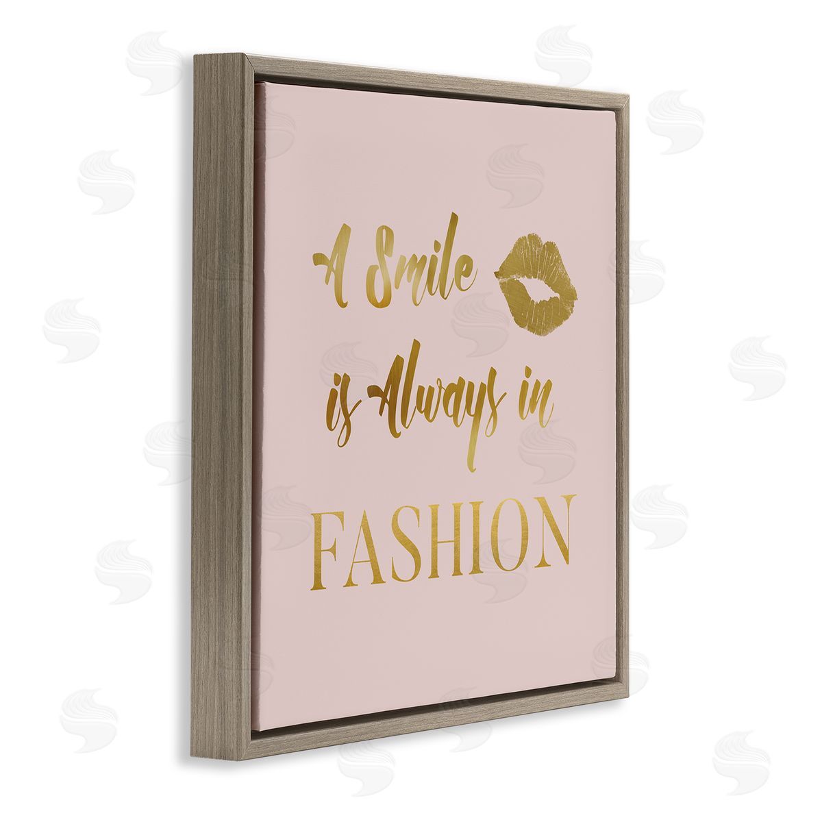 Carol Robinson Smile Always In Fashion Glam Brown Floating Frame Canvas Wall Art Print
