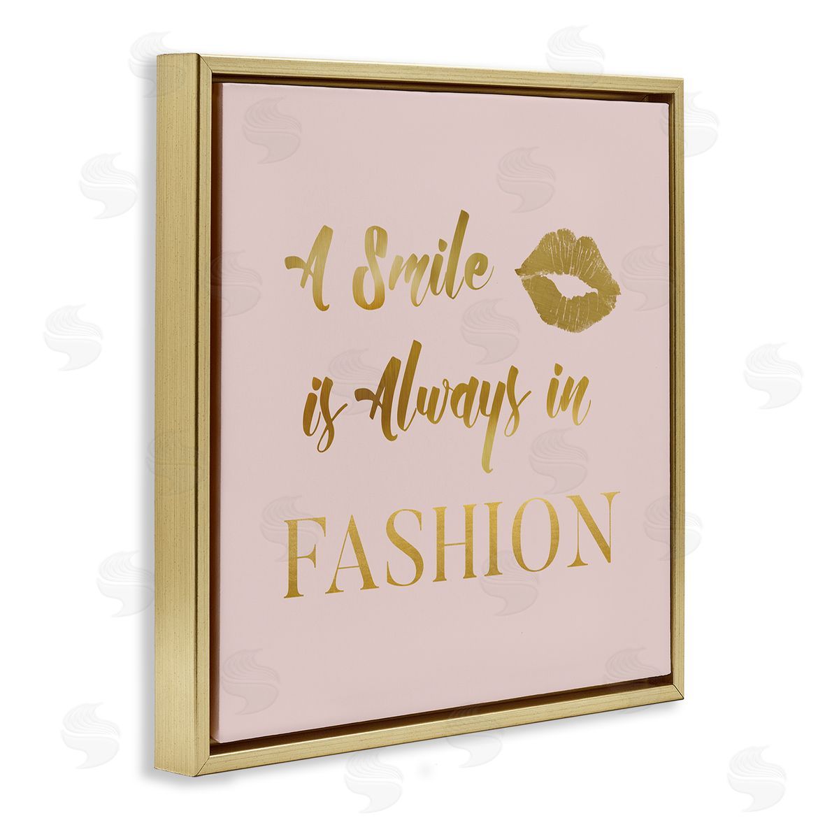 Carol Robinson Smile Always In Fashion Glam Gold Floating Frame Canvas Wall Art Print