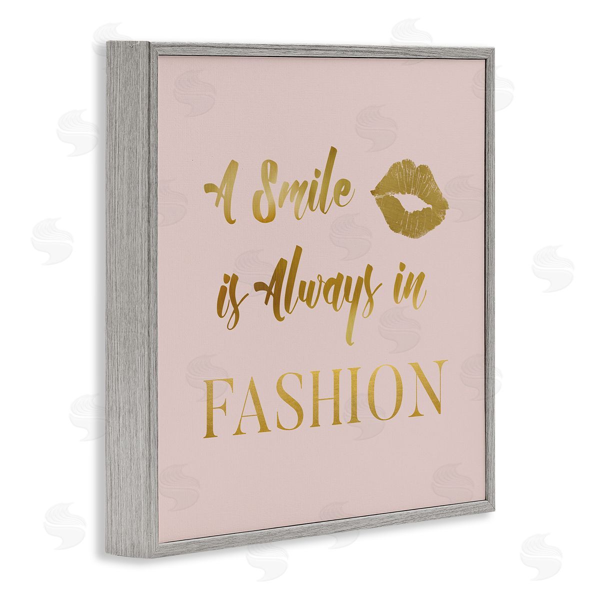 Carol Robinson Smile Always In Fashion Glam Gray Framed Glicee Wall Art Print