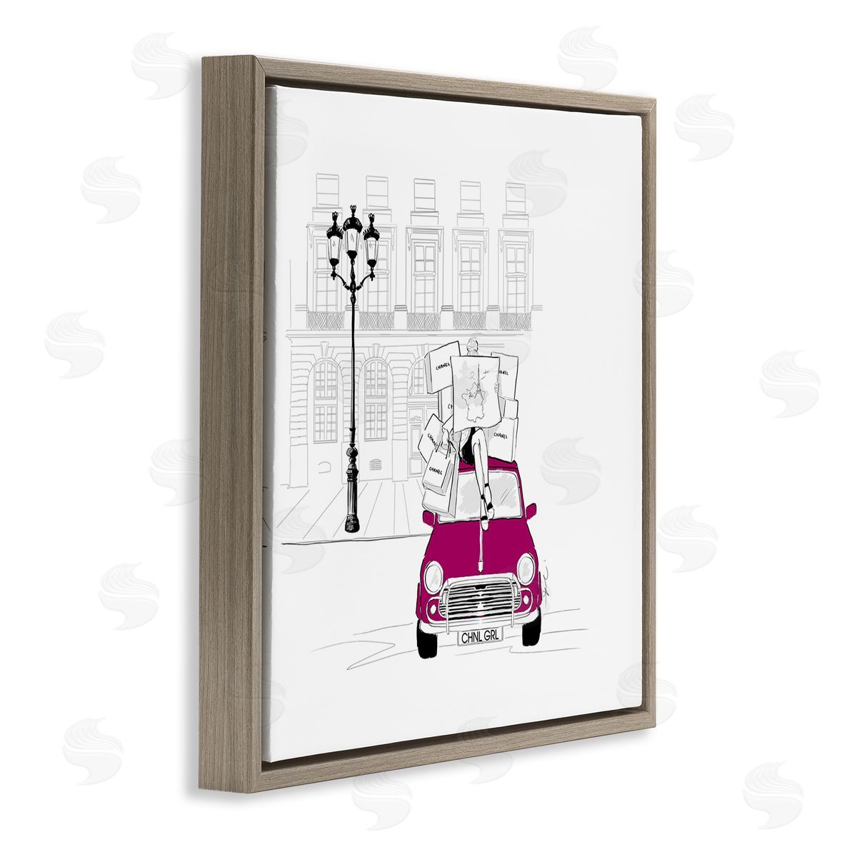 Alison Petrie Fashion Brand Shopping Town  Brown Floating Frame Canvas Wall Art Print